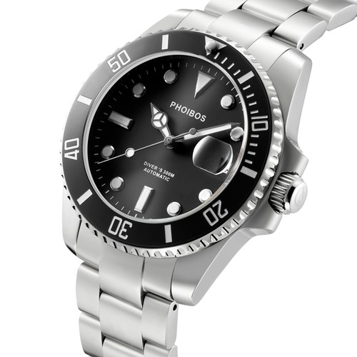 phoibos py007c 300m automatic diver watch black